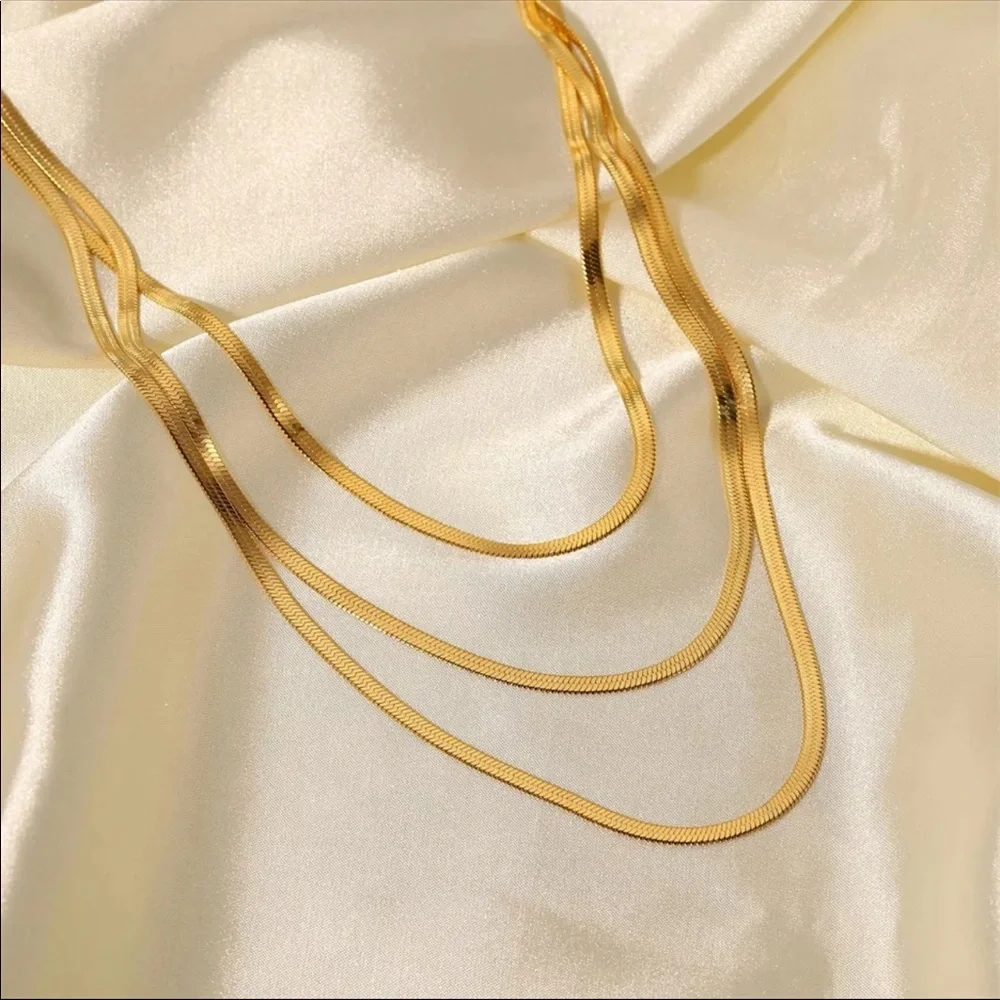 🌟Fashion Multilayer Snake Chain Choker Necklace - Picture 2 of 5